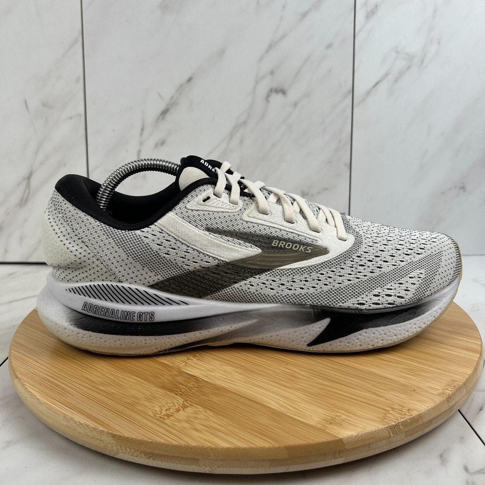 Brooks Adrelanine GTS 24 Mens Size 10 D White Black Running Shoes 1104371D126